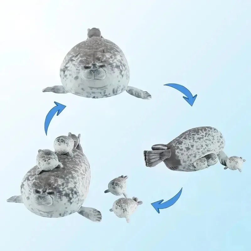 Japan Osaka Simulated Seal Doll Pillow Aquarium Popular Soft Pillow Aquarium Plush Toy Chair Cushion  Cute Pillow 3