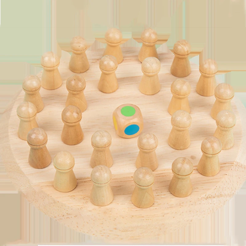 Ajedrez De Memoria Montessori Juego De Memoria De Madera Para
