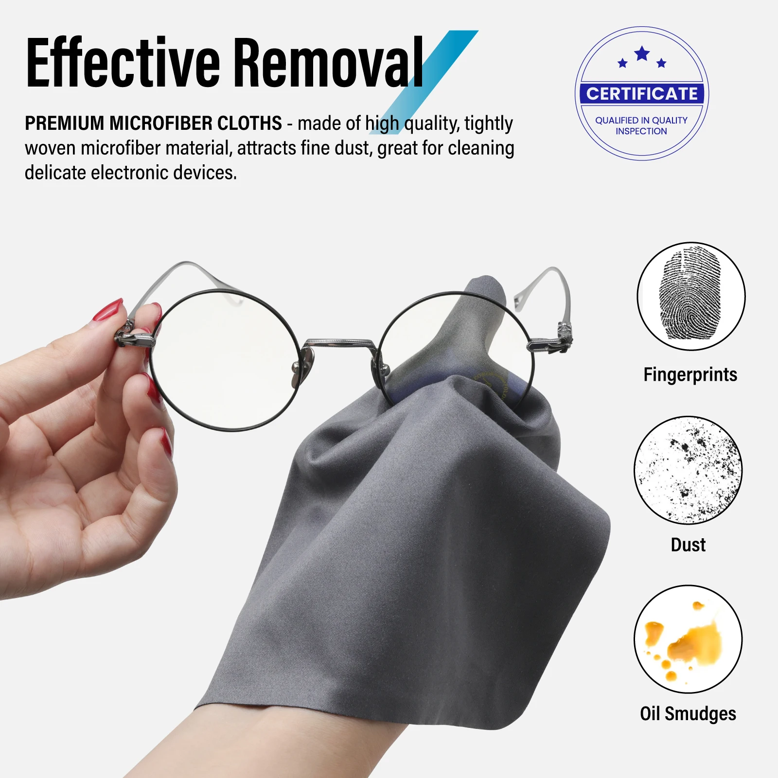 Microfiber Cleaning Cloth, 6 Pack - Premium Cloth for Glasses, Lens, Screens & More 20CM*20CM BY Dhoptical 4