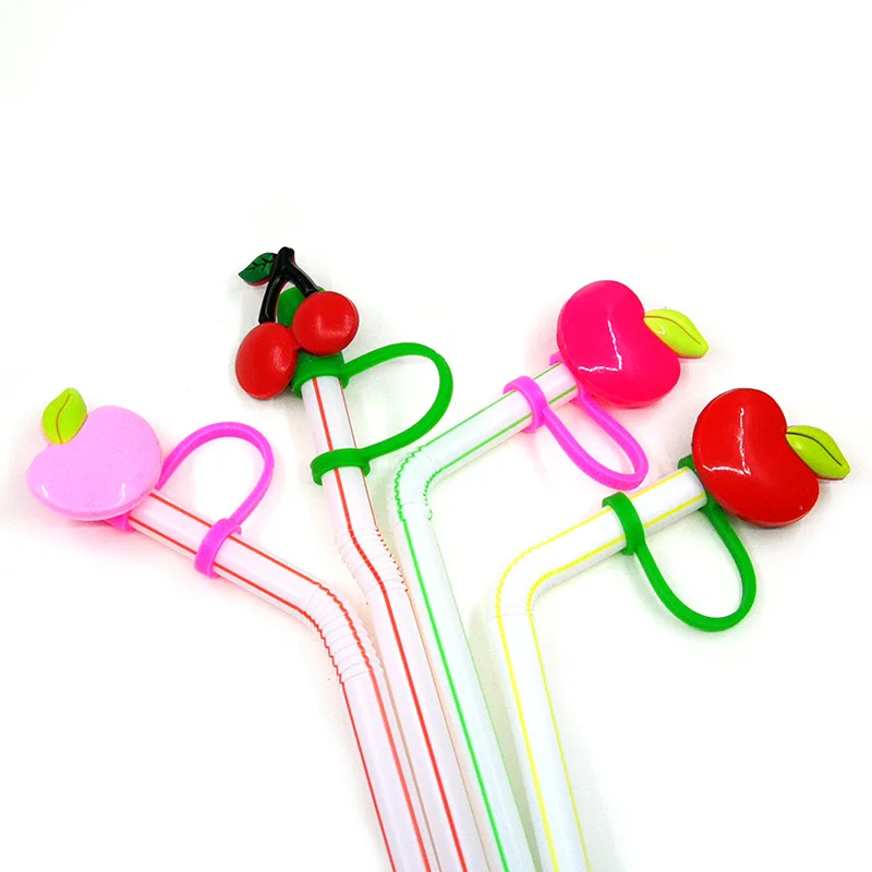 20PCS PVC Straw Charms Colorful Rabbit Star Gift Pack Designer
