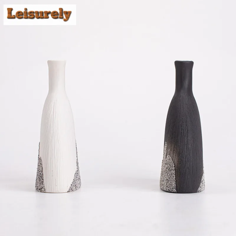 1pcs Black Cloud Nordic Ceramic Vase Circular Hollow Donuts Flower Pot Home Decoration Accessories Interior Office Desktop Decor