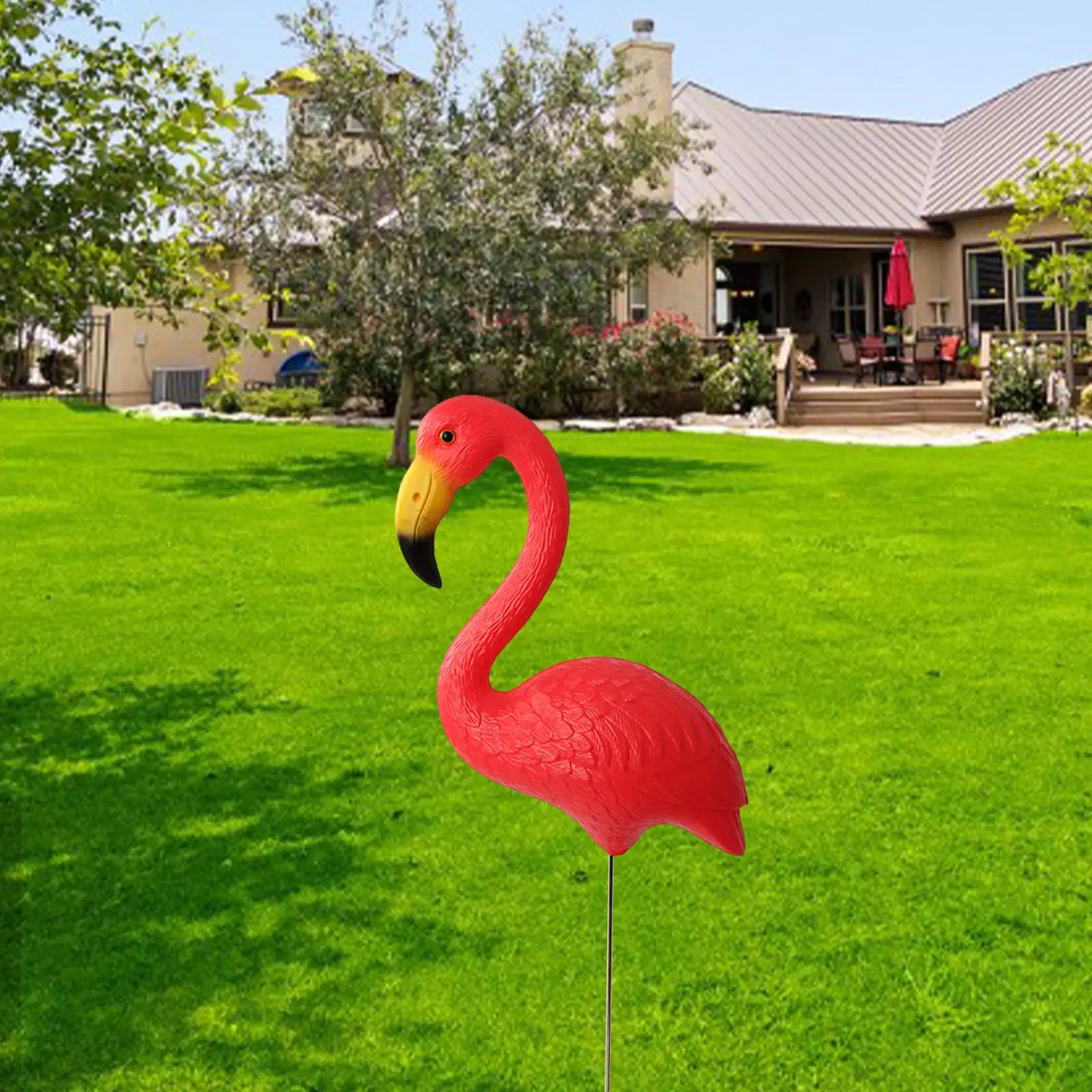 Yard Art Ornament Lawn Party Cake Topper Bird Statue Figurine Flamingo Garden Stake for Planter Hallway Sidewalks Home Flowerpot