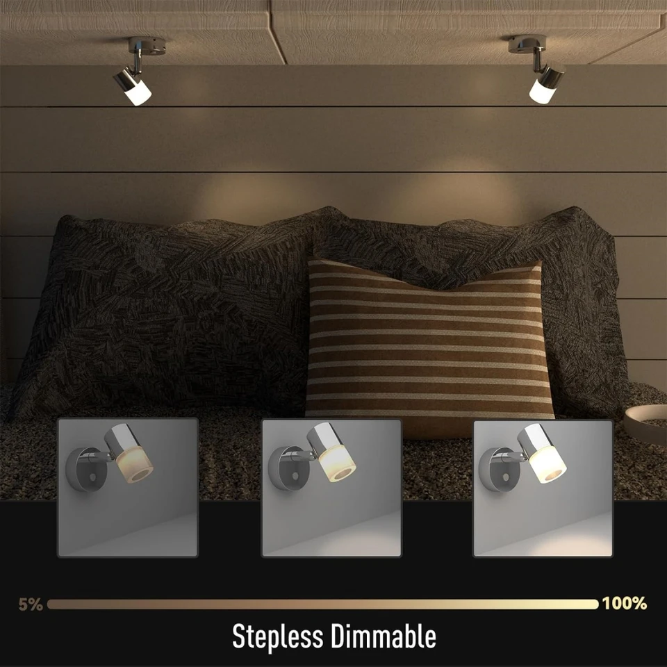 Lampada Da Lettura 12V LED Dimmerabile 2Pcs 3200K DC12-24V - Foto 11