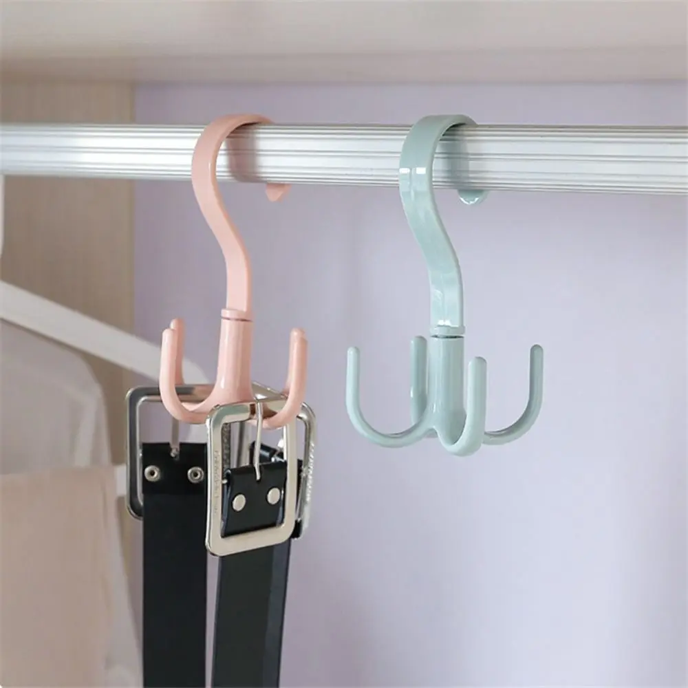 

Plastic Rotatable Hanger Hooks Multifunctional Space Saving Spinner Hanger 360° Creative Four Claw Hooks Closet