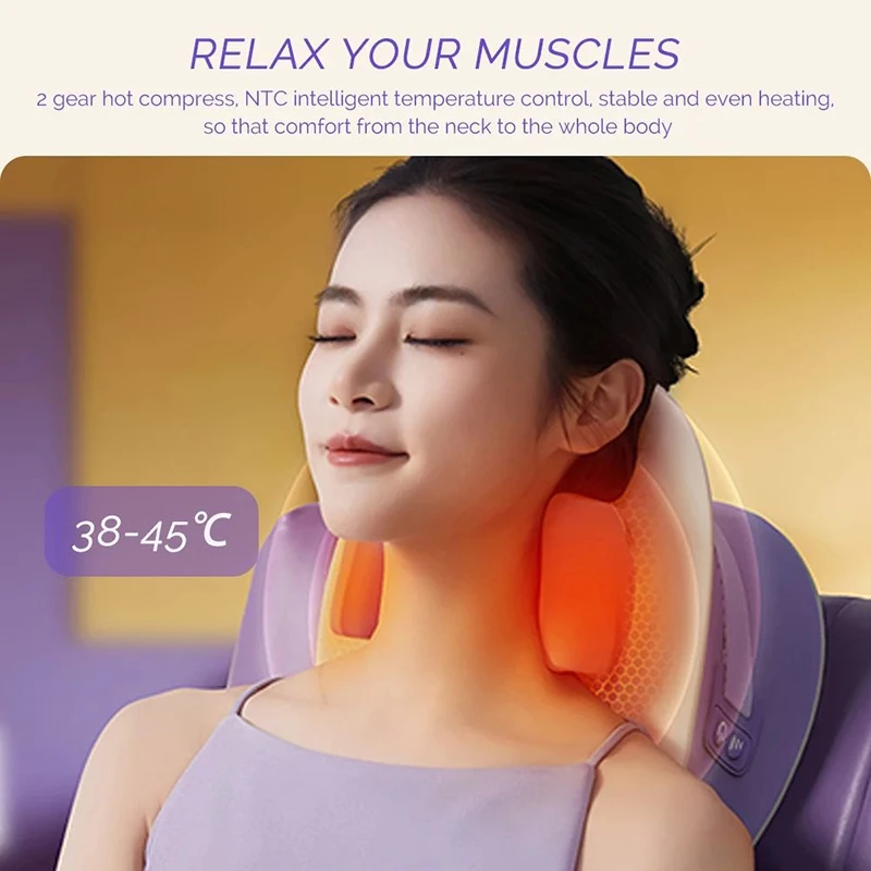 Electric Neck Shoulder Trapezius Massage Pillow Wireless Car Home Relaxation Massager Waist Neck Leg Cervical Shiatsu Kneading