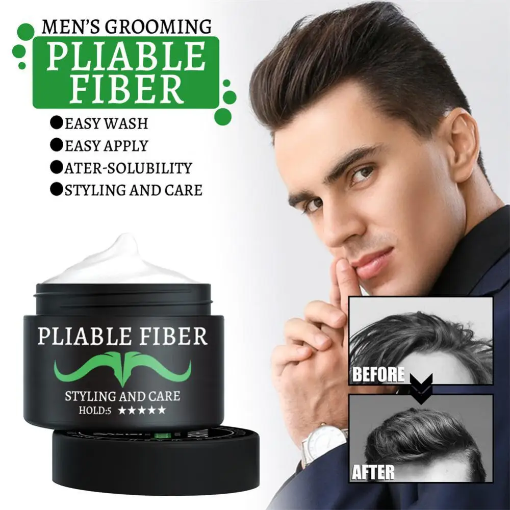 Description Picture 2 of itemMen's Strong Styling Gel Lasting Fluffy Hair Styling Waxes Men's Hair Cream Styling Products Natural Hairstyle Care Cream Beauty