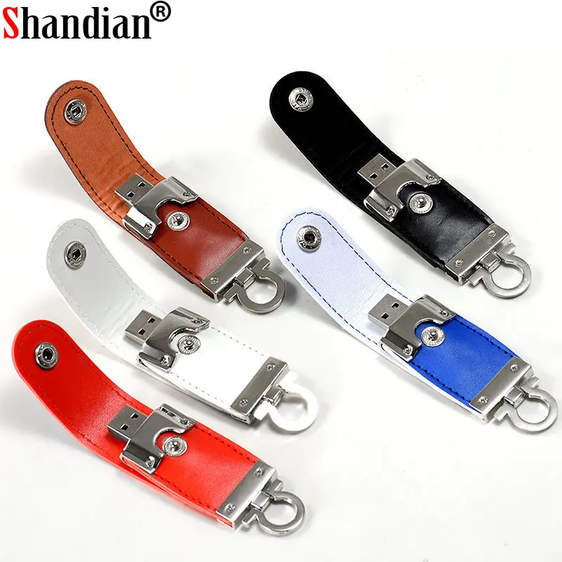 

SHANDIAN белый кожаный 2,0 USB флэш-накопитель 64 ГБ высокоскоростной Флэш-накопитель Бесплатный Пользовательский логотип карта памяти креативный Деловой Подарок U-диск