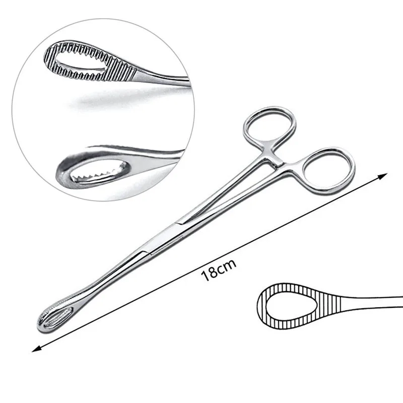 Piercing Tool 1Pc Surgical Steel Opening Closing Needle Ball Clamp Plier Different Open Shape Tweezers Piercing Professional Puncture Tool