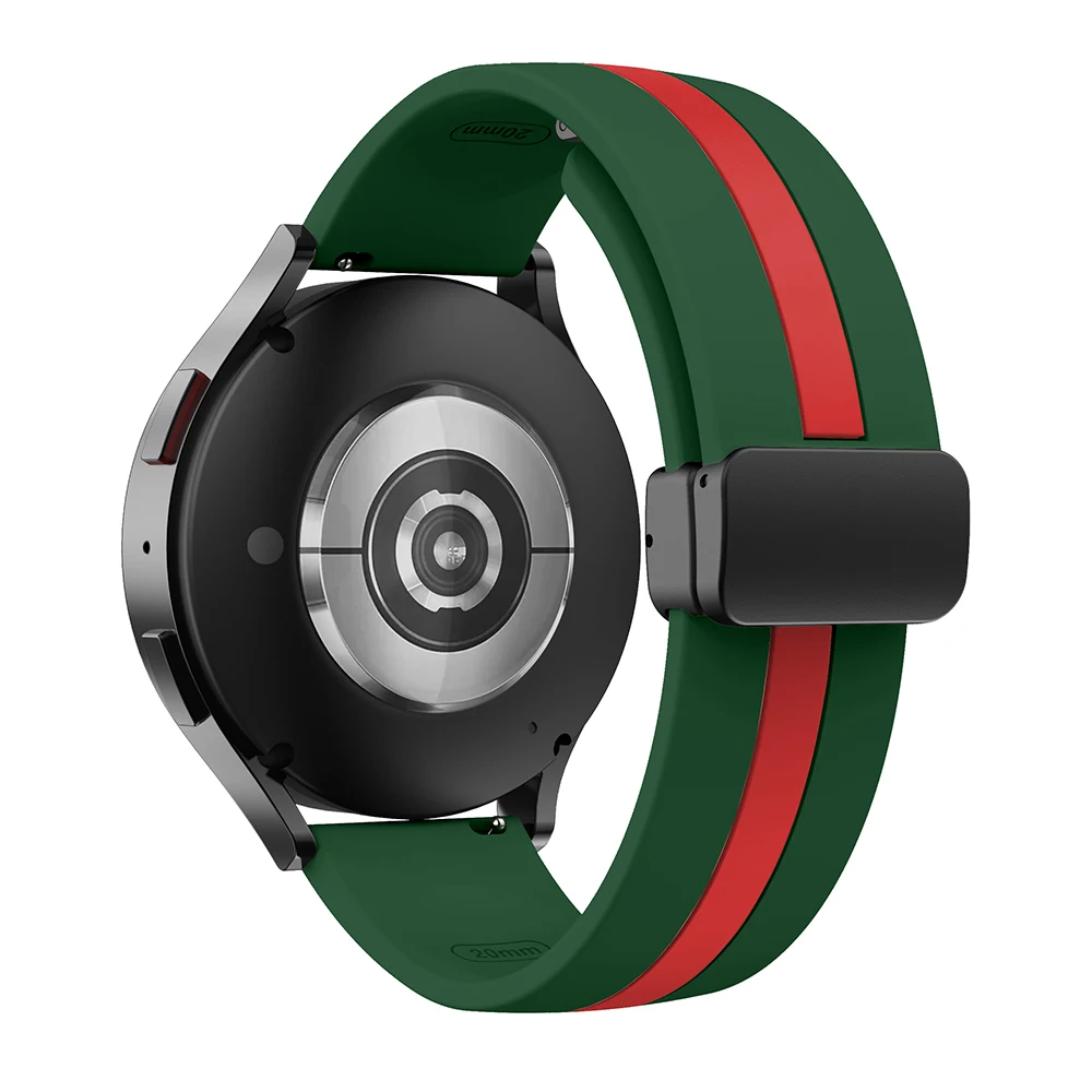 Silicone Magnetic Bracelet Strap, 20mm/22mm, in Black