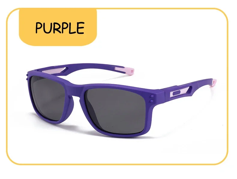 Outdoor-Sport, quadratische Kinder-Sonnenbrille, polarisiert, UV400-Schutz, flexible Silikon-Brillenschirme für Jungen und Mädchen von 3–12 Jahren_voghion.com