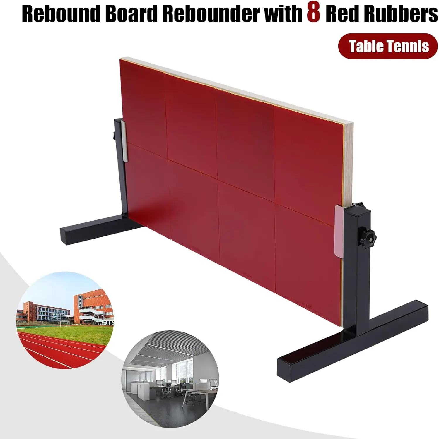 Tischtennis-Rückprallwand, vertikale Tischtennis-Rebounder-Wand, 8 Bretter mit Gummi, Tischtennis-Selbsttrainingsgerät, 66 * 33 CM – Detail 6