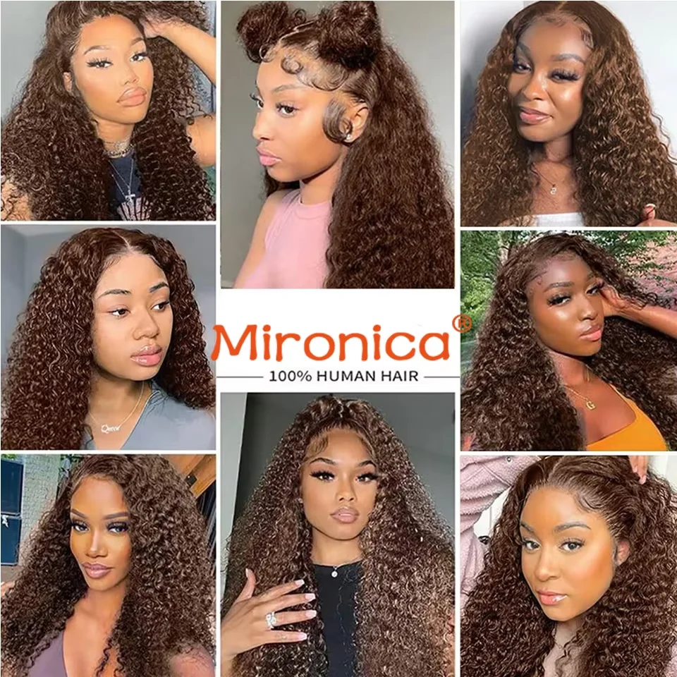 Chocolate Brown Water Wave Brazillian Human Hair 3/4 Bundles Deal Human Hair Weaving Wefts Remy Human Hair Extensions for Women 6