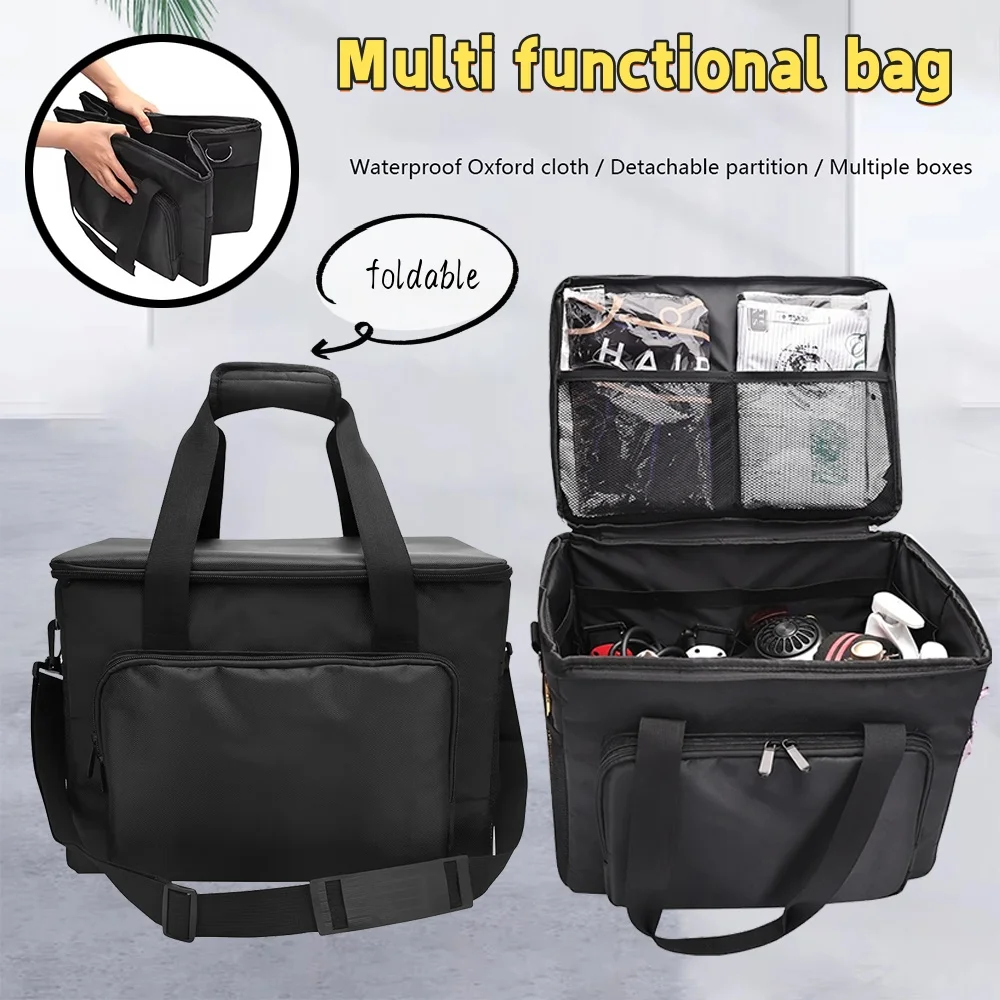 Large Capacity Barber Fold Bag Travel Makeup Case Hairdressing Salon Organizer Grooming Scissors Tools Storage Cosmetic Bag