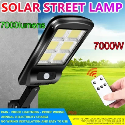 Solar Powered Outdoor Security Lights Auto-On Motion Sensor Outside Spotlights 3 Modes Remote Control for Garden Patio Path Yard