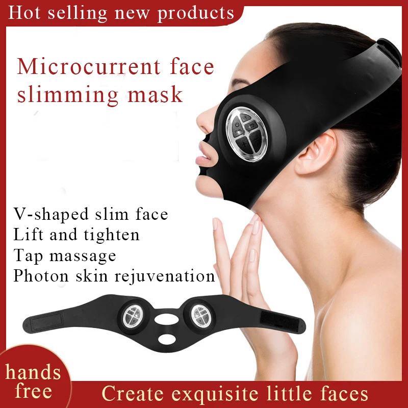 EMS Micro Vibration Current Slimming Facial Lifting and Gripping Chin Electric Mask Anti Wrinkle Facial Massager