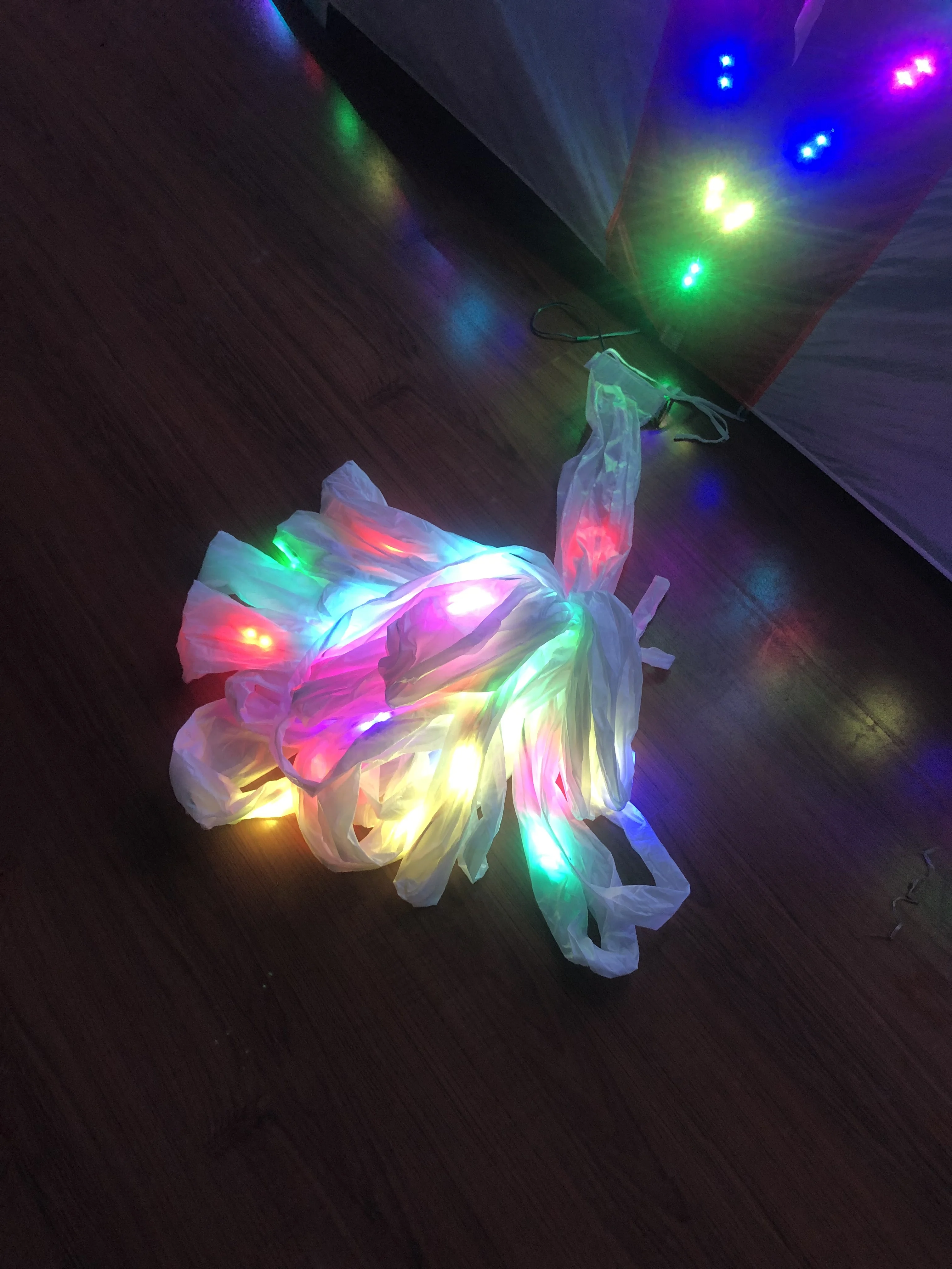 3D Colorful 20m tubing tail for LED kites for mantaray delta kites parafoil all in high brightness with color and speed change 3