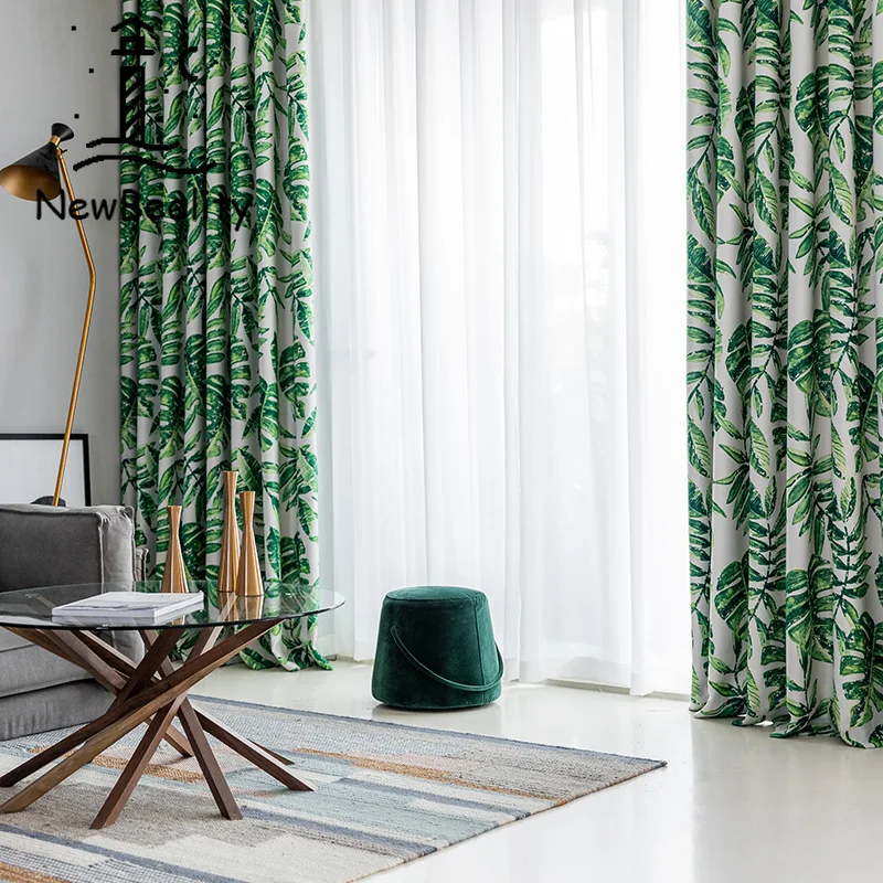 

Modern Curtains for Living Dining Room Bedroom Simple Double Sided Non-Glossy Printed Fabrics