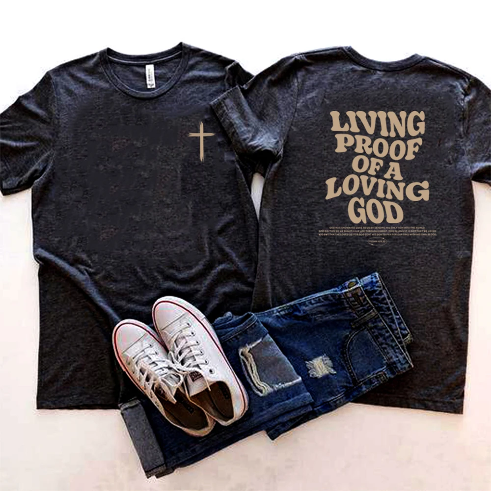 thumbnail image 1 of Camiseta de estética cristiana, ropa de Jesús marrón, ropa de calle de moda, camisas de versículo de la Biblia, regalo Cristiano, 1 of 5