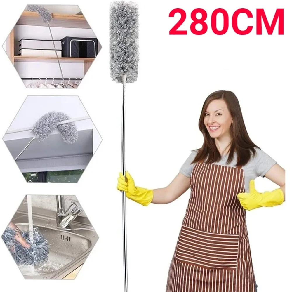 Microfiber Duster 280cm Extendable Cleaner Brush for Home Cleaning cleaning duster,retractable duster,microfiber duster brush,telescopic duster brush,microfiber dust brush,telescopic dust brush,telescopic dust remover