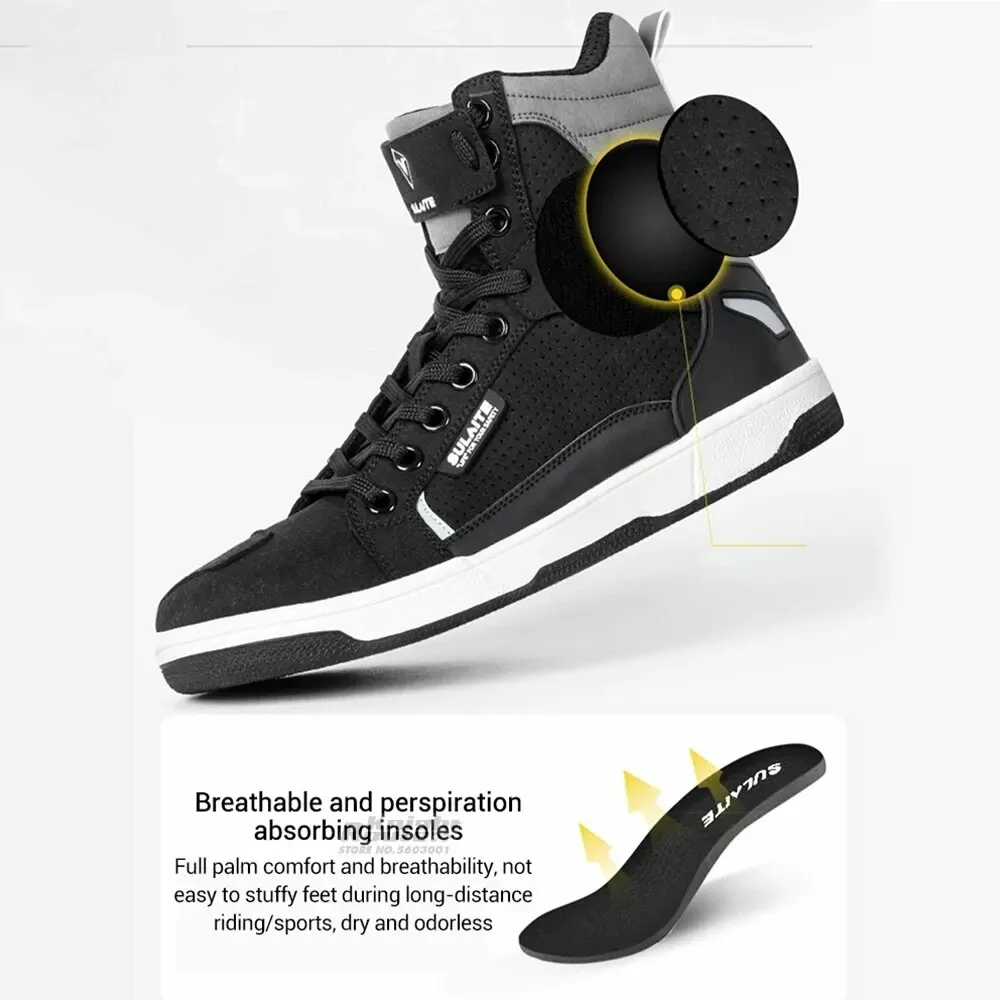Men Motorcycle Boots Breathable Anti-fall Rider Road Racing Casual Shoes Shift Gear Rubber Sole Reflective Motorbike Shoes motorcycle shoes,motorcycle boots
