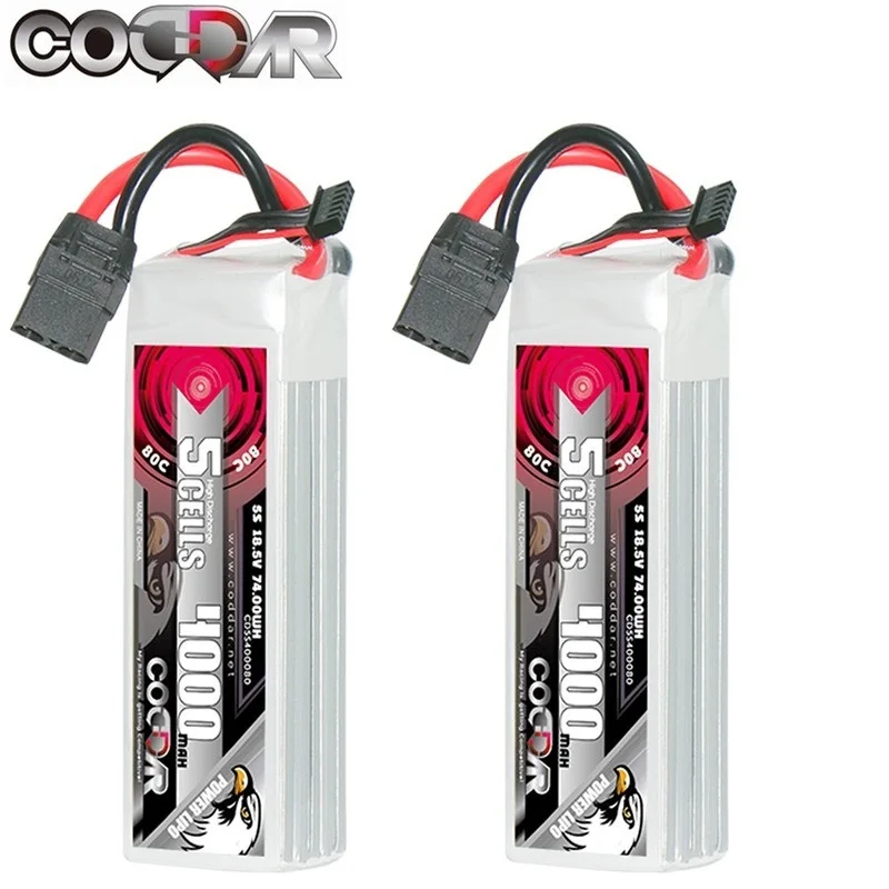 

CODDAR 5S 4000mAh 18.5V 80C Lipo Battery For FPV Drone RC Quadcopter Helicopter Airplane Hobby Boat RC 5S Rechargeable Battery