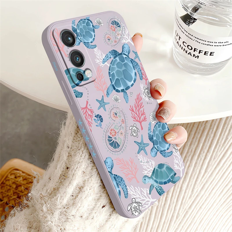 Turtle Print Shockproof Silicone Phone Case - Soft Bumper Back Cover