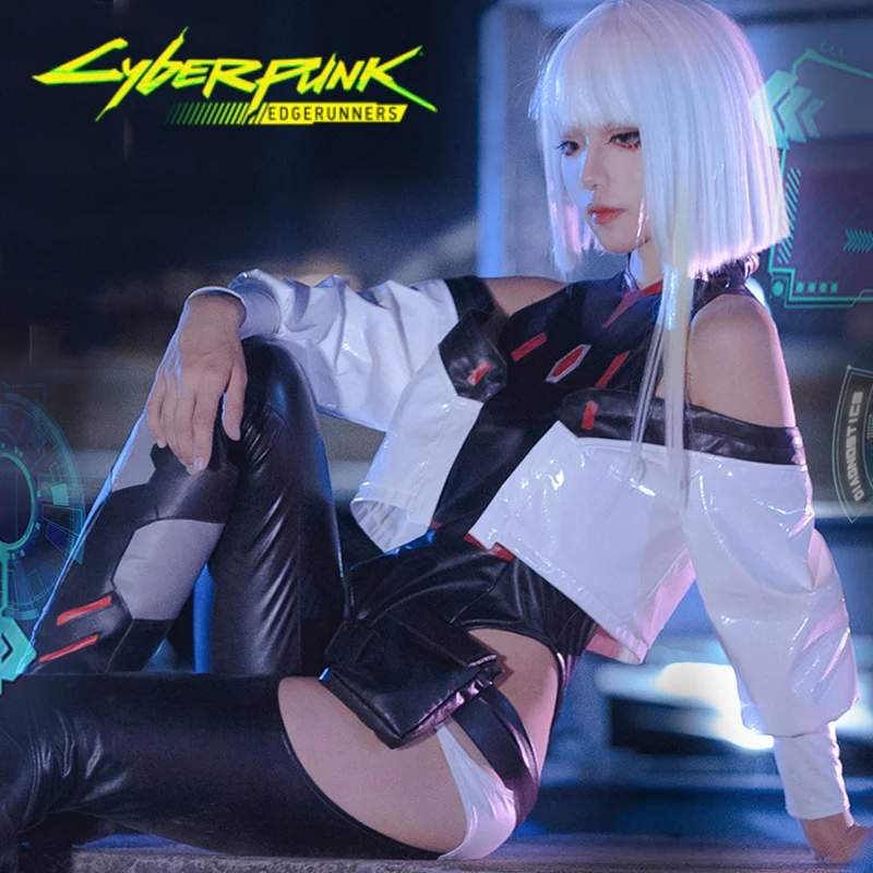 

Anime Cyberpunk Edgerunners Lucy Cosplay Costumes Sexy Jumpsuit Halloween Costume for Women Role Play Clothing Uniform Suit Wig