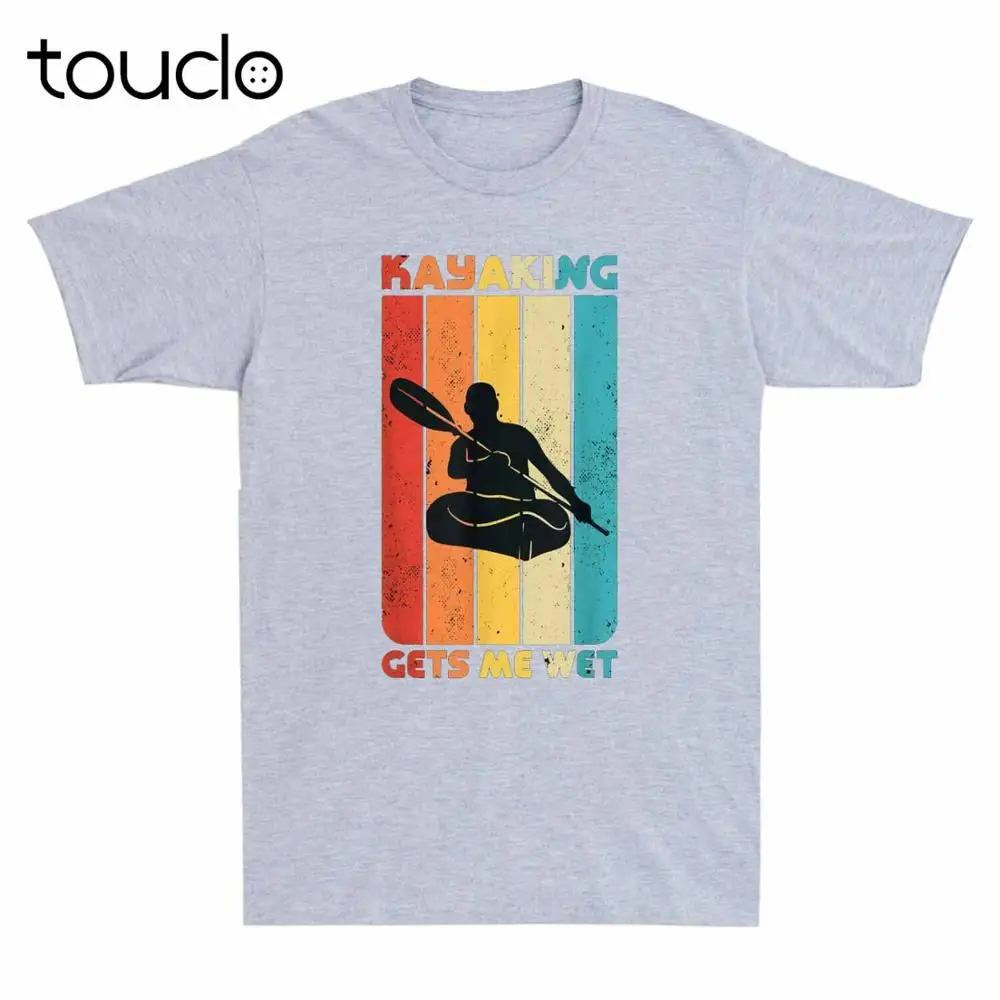 New Kayak Gets Me Wet Funny Kayak Gift Vintage Graphic T-Shirt Da Uomo In Cotone Nero Unisex S-5Xl Xs-5Xl Regalo Personalizzato