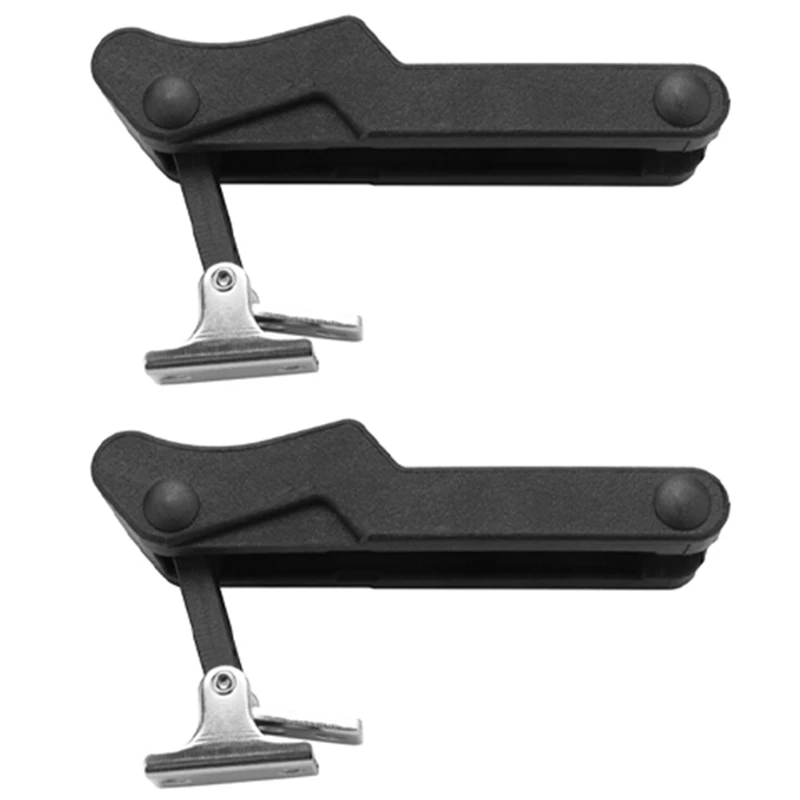 

2 Pcs Flexible Door Draw Latch Lock Stainless Steel Buckle Hasp Lock 3.8 Inch Replacement Soft Rubber Black Over-Center C7-10