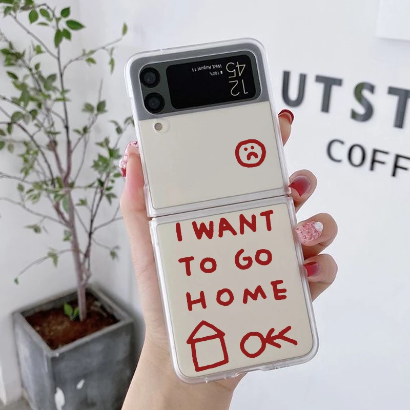 I WANT TO GO HOME Pattern Clear Hard Phone Case