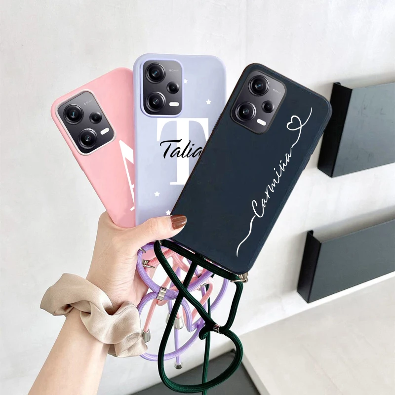 Custodia Personalizzata Personalizzata Con Nome Per Xiaomi Redmi Note 12 Custodia In Silicone Con Cordino Globale Per Xiaomi Redmi Note12 Pro Plus Cov