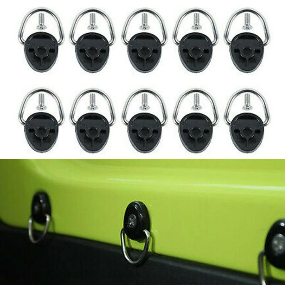

10 шт./упаковка, металлические пряжки с D-образным кольцом для багажника Jimny, пряжка D-типа * 10 B для Suzuki JIMNY 2019 2020