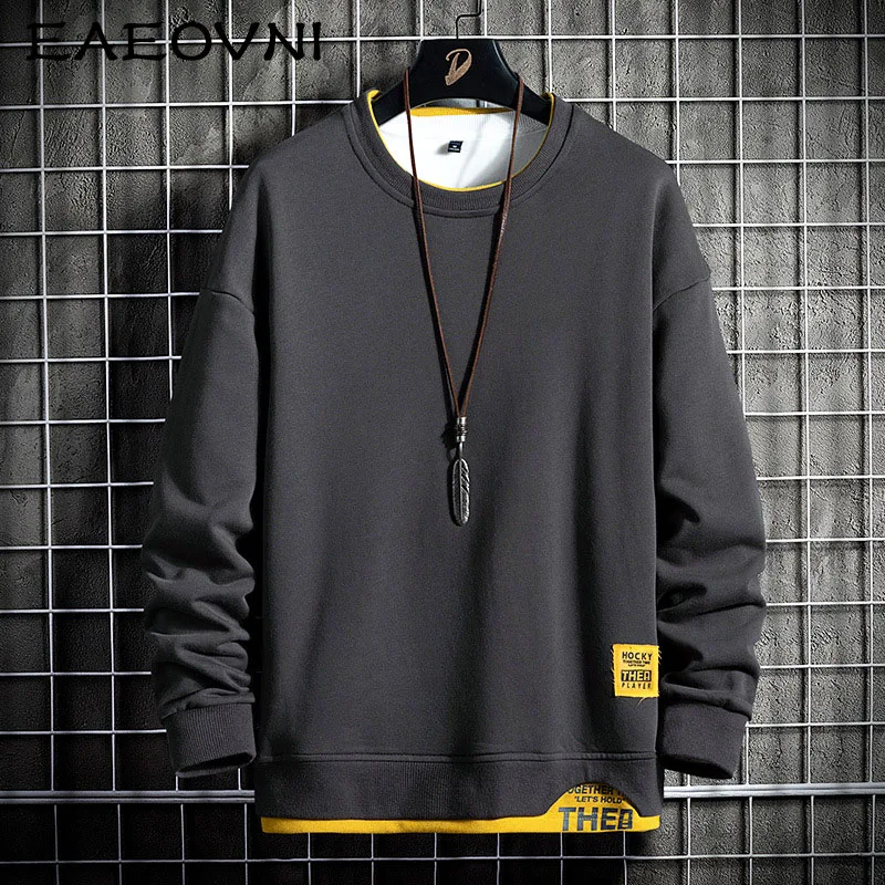 Eaeovni Men Hoodie Streetwear Hip Hop Harajuku Sweatshirts Crew Neck ...