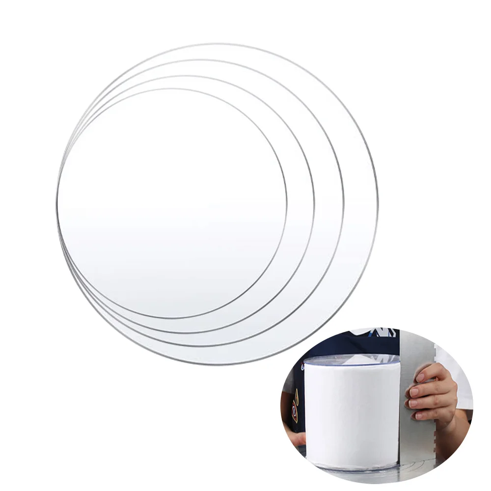 Cake Decorating Tools 2Pcs Reusable Acrylic Cake Disc Round Happy Birthday Cake Base Plate Blank Acrylic Topper Layered Cakes Decorating Tools