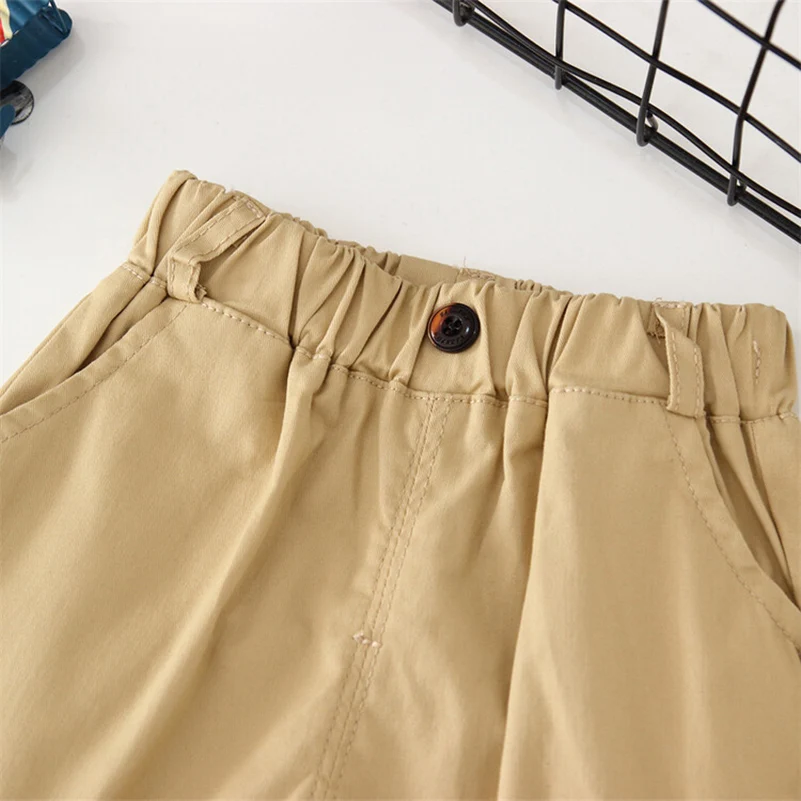Spring and Autumn Boys Fashionable Casual Breathable Multi color/One Button Shorts for 2-9 Years Old