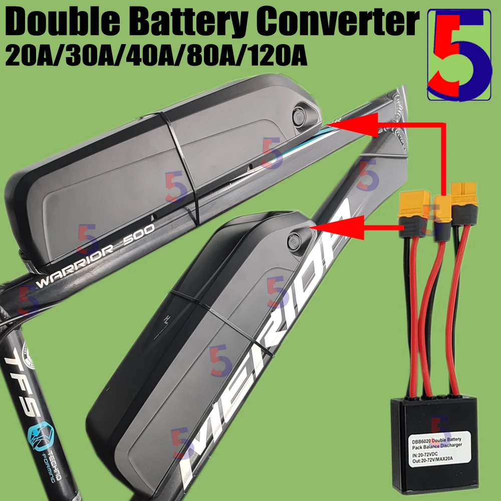 Adaptateur De Module Parallèle à Double Batterie Professionnel Efficace Double Convertisseur De Décharge De Batterie Pour Vélo électrique 12 V-100 V 5 A
