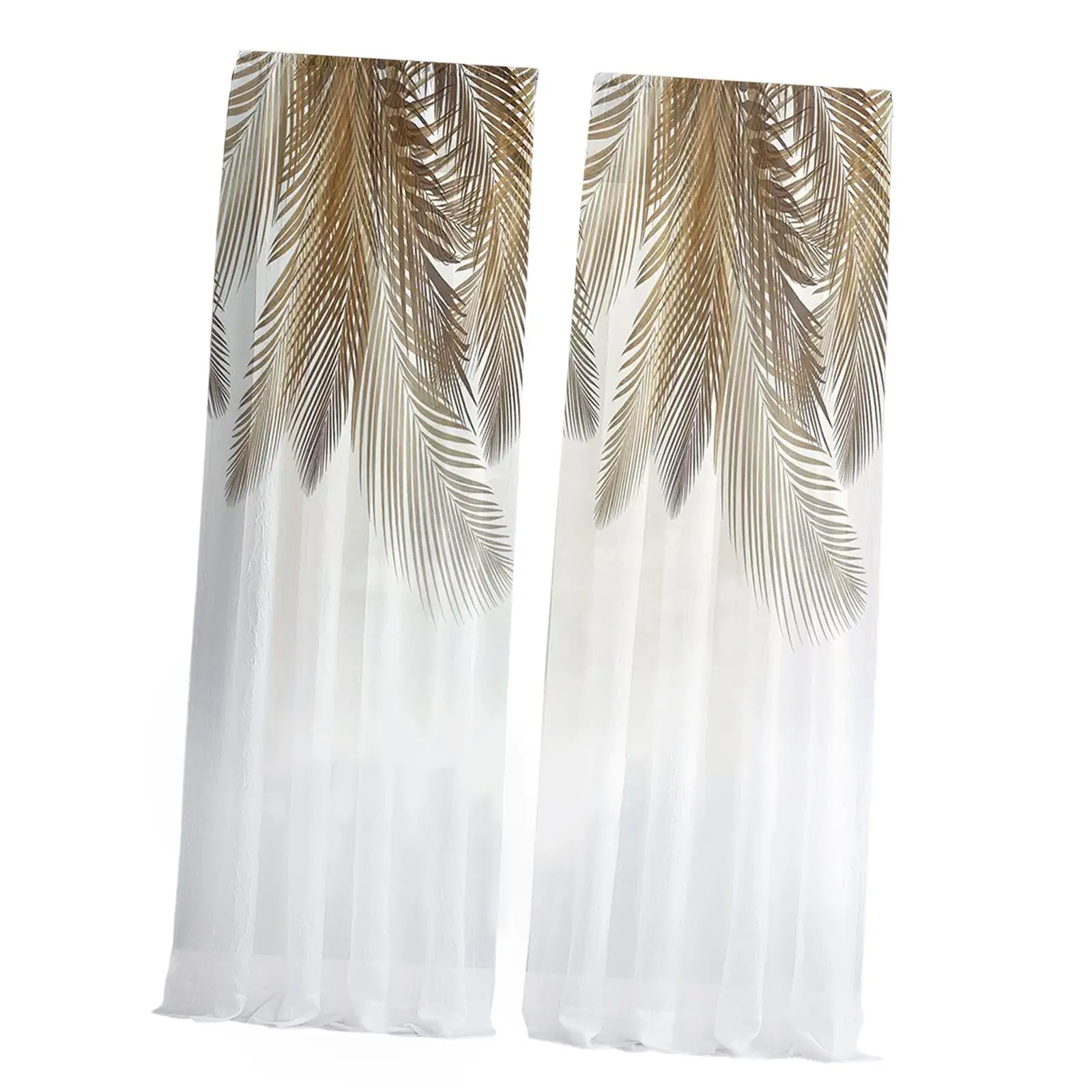 Printed Sheer Curtains 2 Panels 52 x 95 Inches Sheer Drapes for