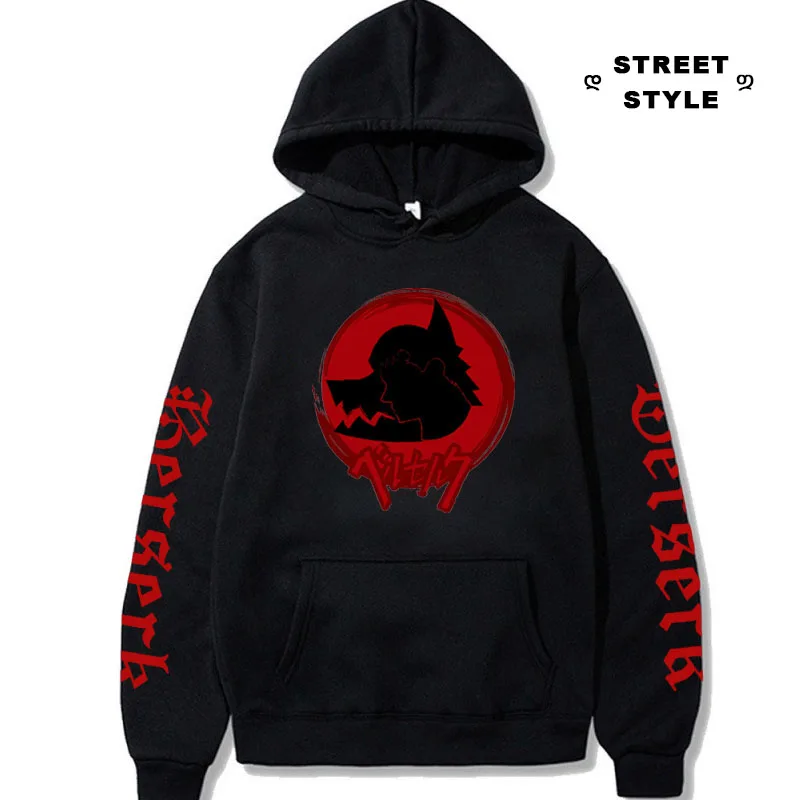 

New Anime Hoodie Berserk Guts Printed Sweatshirt Spring Autumn Fleece Hoody Pullover Causal Harajuku Streetwear Sports Tracksuit