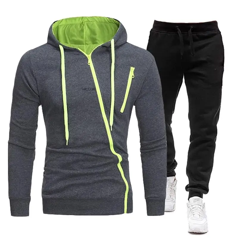 Men's Sets Men's Tracksuit Outdoor Zipper Jackets Pants Sets Casual Hooded Jogging Suit Sportswear Set Fitness Sport Suits Man Clothing mens sweat suits sets