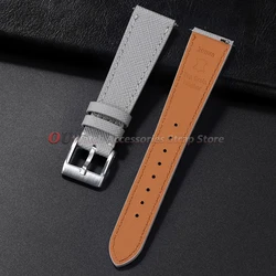 Premium Handmade Top - Grain Cowhide Leather Watch Strap with Quick Release - 22mm (Grey)