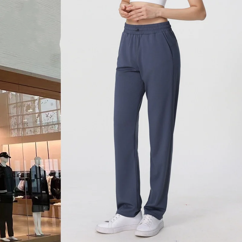 

Женские Штаны Для Йоги al, Новые осенне-зимние брюки для фитнеса и бега, свободные дышащие спортивные брюки, прямые широкие брюки