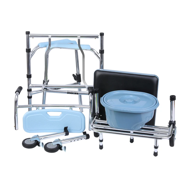 Wholesale Chinese Supplier Commode Shower Chair Bedside Commode Chair Portable Rolling Toilet Seat Chair 3