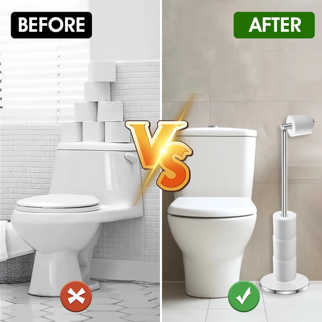 อิสระผู้ถือม้วนห้องน้ําสแตนเลสกระดาษชําระขาตั้ง Anti-Rust Space ห้องน้ํา Tissue Rack กระดาษ Dispenser Storage 6