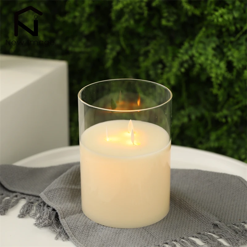 1pcs LED Candles For Decoration Cylindrical Flickering Flameless LED Electronic Candle Tea Light Wedding Birthday Decor Tealight