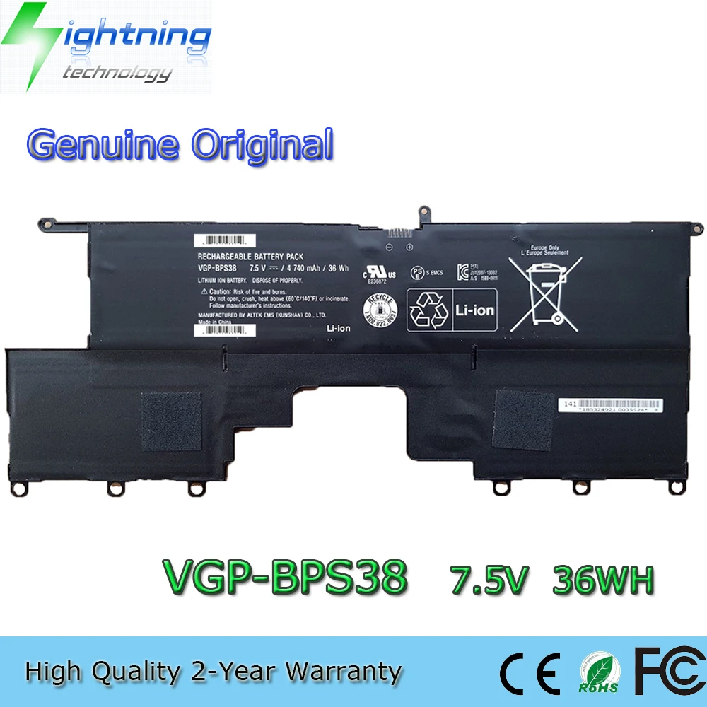 

New Genuine Original VGP-BPS38 7.5V 36Wh Laptop Battery for Sony VAIO SVP13 SVP132A SVP1322 Pro 11 Pro 13