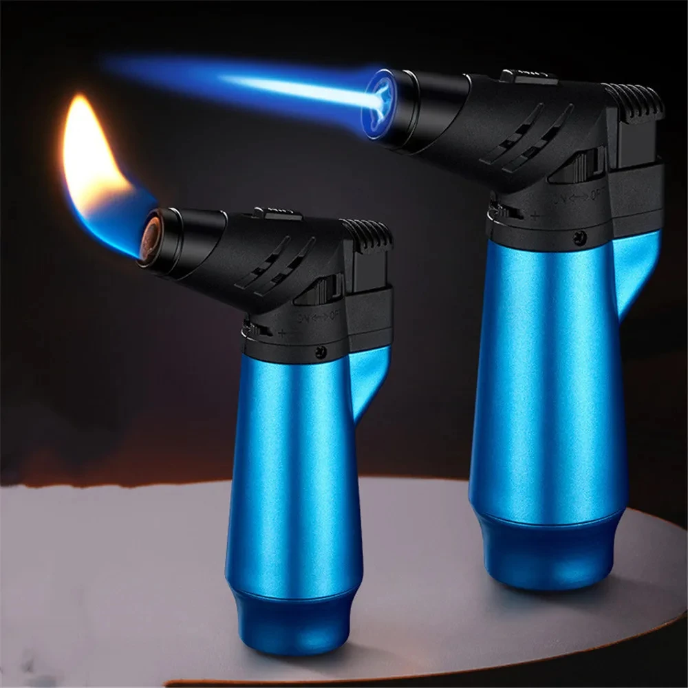 

Hot Windproof Turbine Gas Lighter Cigar Cooking Barbecue Outdoor Circulation Inflatable Adjustable Jet Flame Gun Men's Gifts