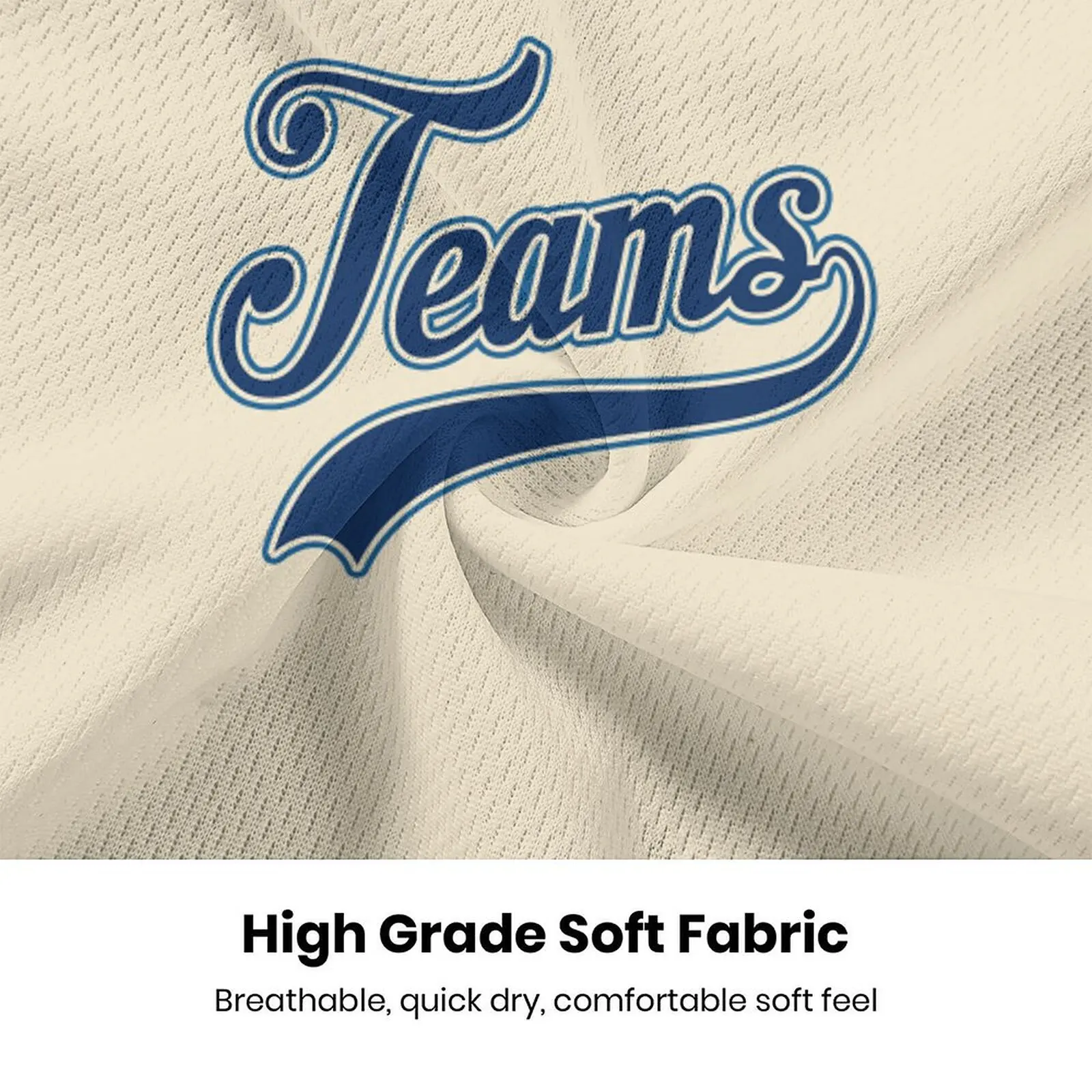 Personalized Cream Navy V-Neck Hockey Jersey - Custom Team Name & Number Sports Uniform for All Ages