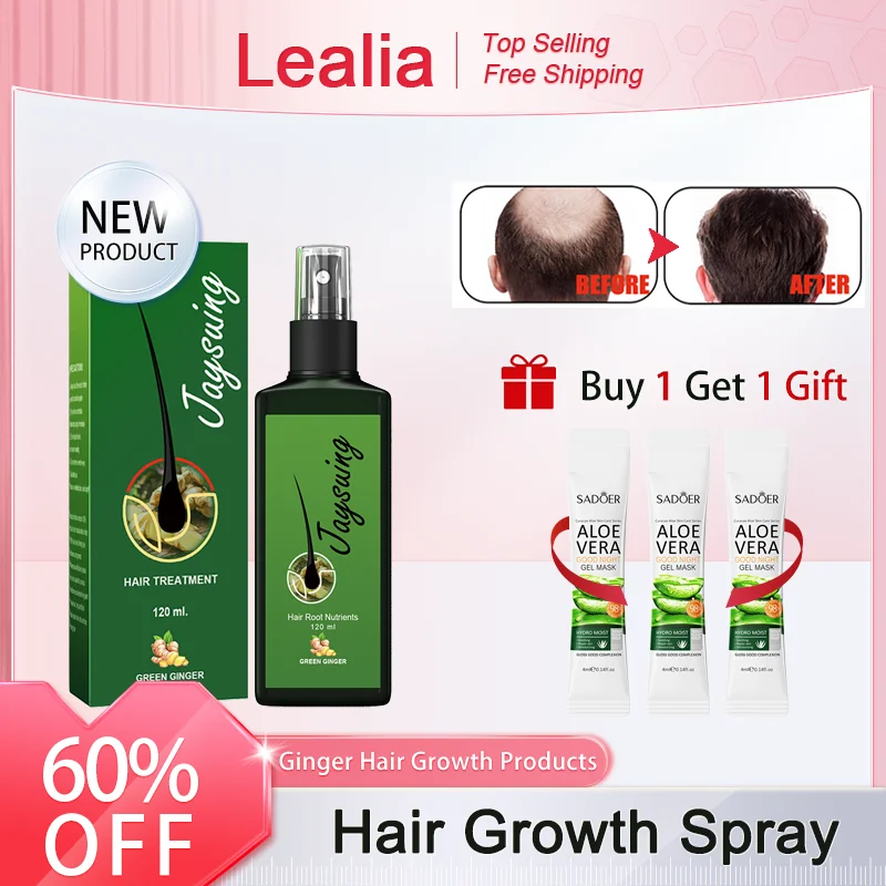 

Fast Hair Growth Spray Anti Hair Loss Essence Liquid Scalp Damaged Treatment Repair Ginger Hair Roots Grow Hair Care Health