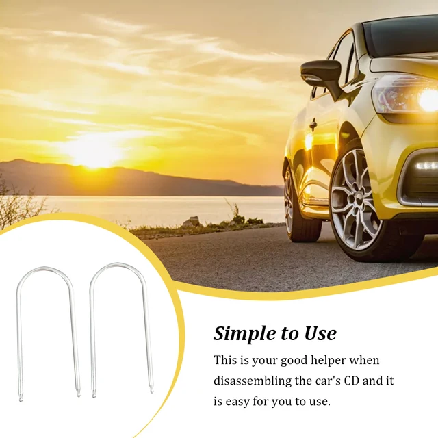 Pack of 2 Radio Removal Tool Workmanship Compact Size Multipurpose Extraction Keys CD Remover Car Repair Supplies Extractor 2