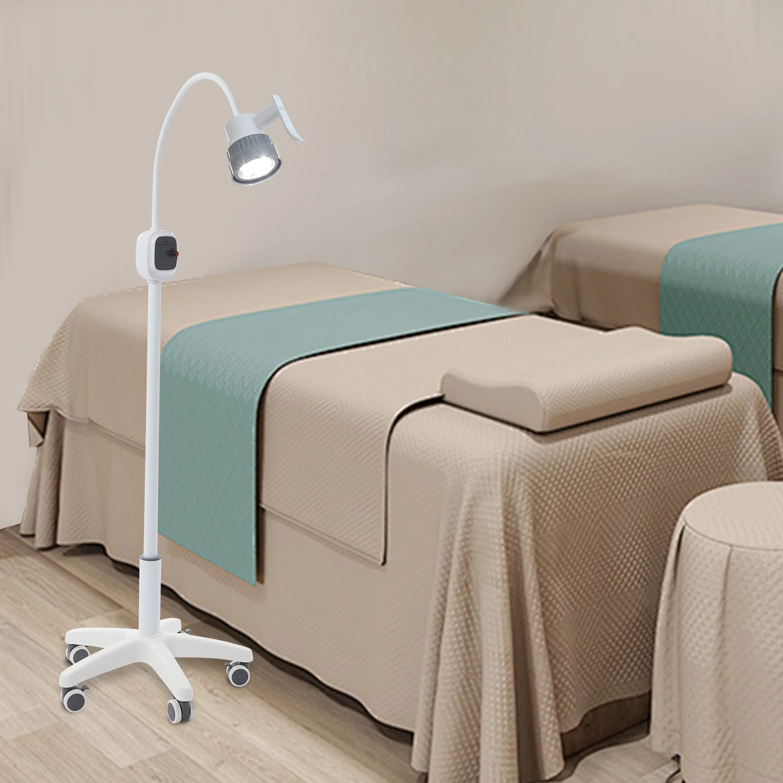 12 W dimmbare Untersuchungslampe, chirurgisches Untersuchungslicht, 7500 Lux LED mit 5-Rad-Bremssockel für Medizin/Zahne – Detail 21